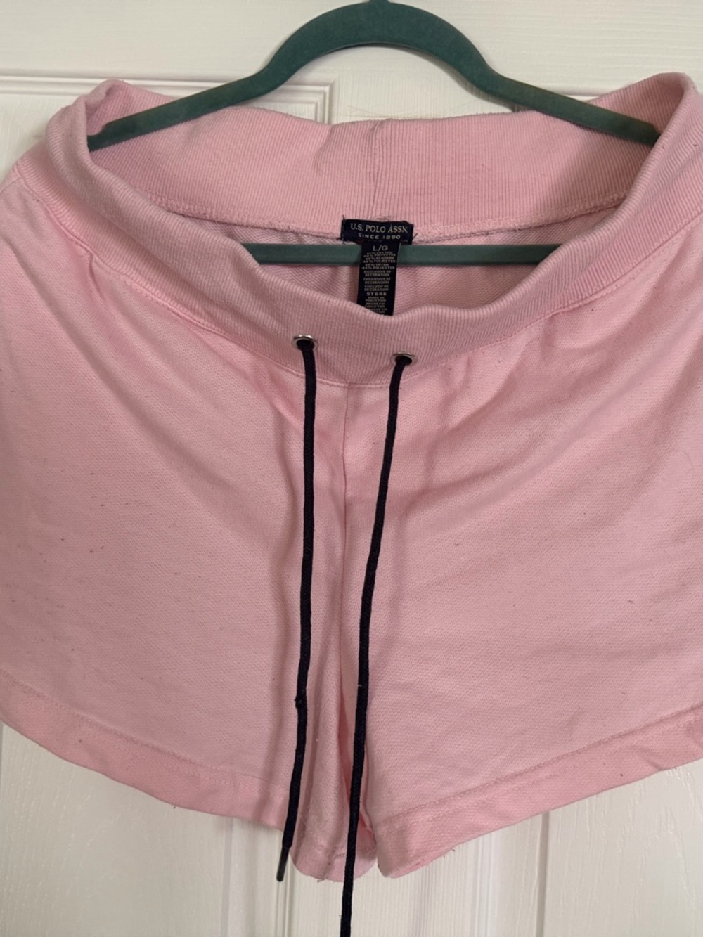 U.S. Polo Assn. Light Pink Shorts with Navy Drawstring